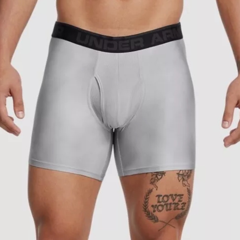 Under Armour - Men's UA Tech 6" Boxerjock - Light Grey - Medium